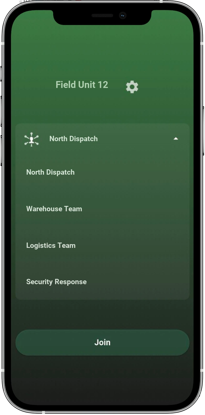 PTTHex push-to-talk conversation screen